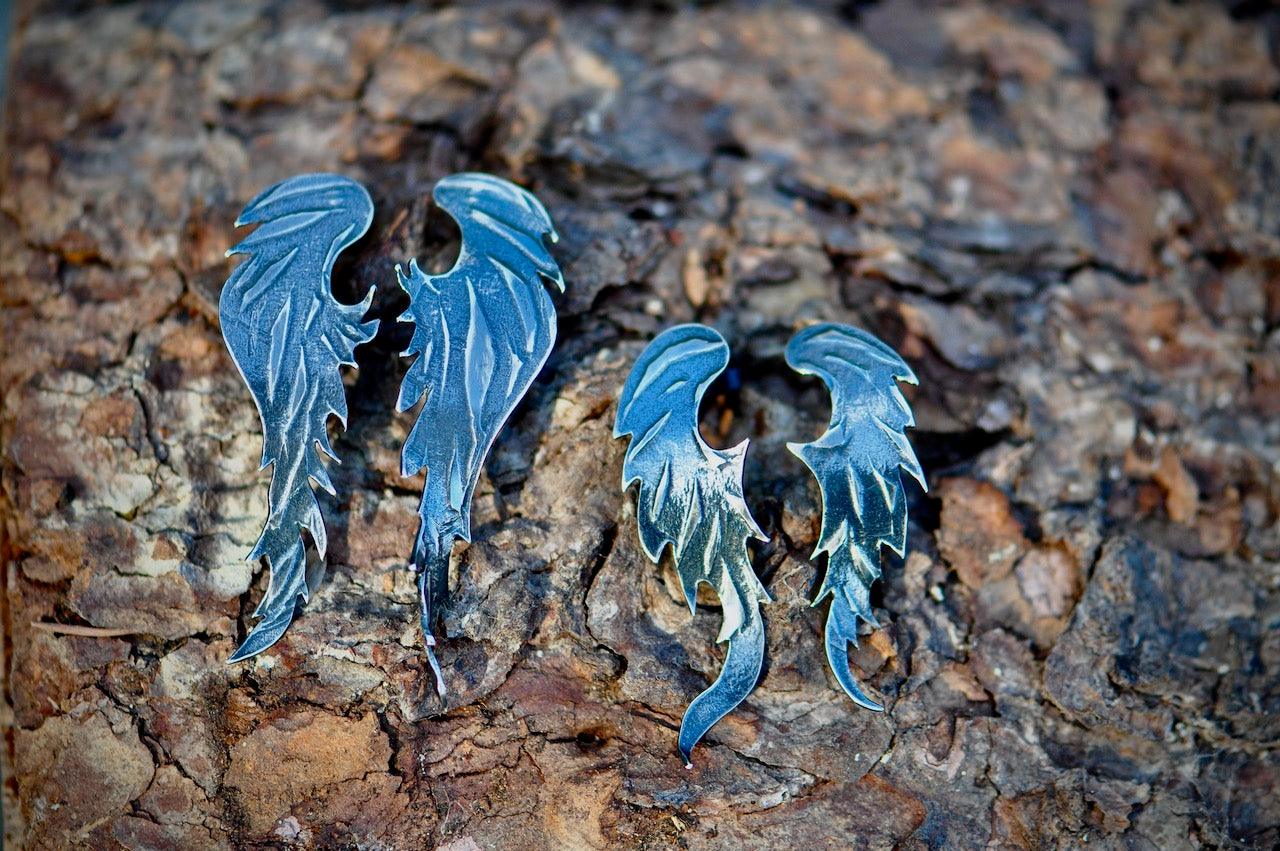 Wings Patinated Silver Earrings (Large)