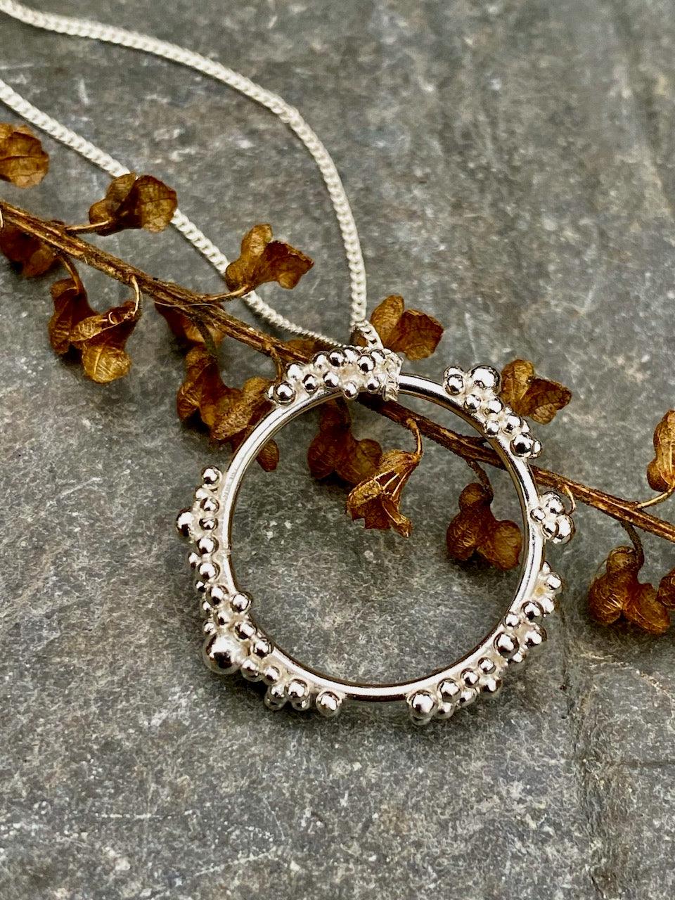 Sterling Silver Dew Pendant with granulation