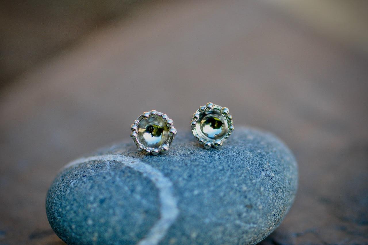 Silver Dew Stud Earrings