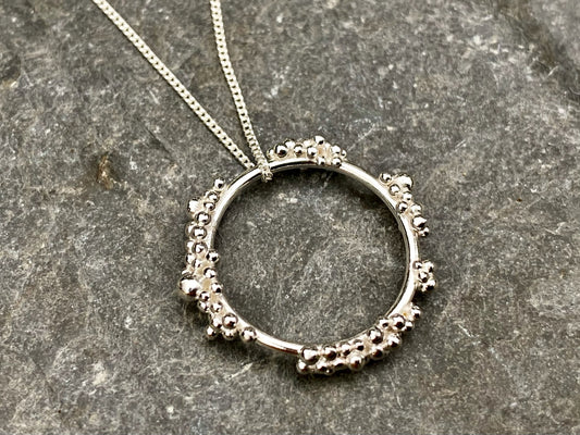 Sterling Silver Dew Pendant with granulation