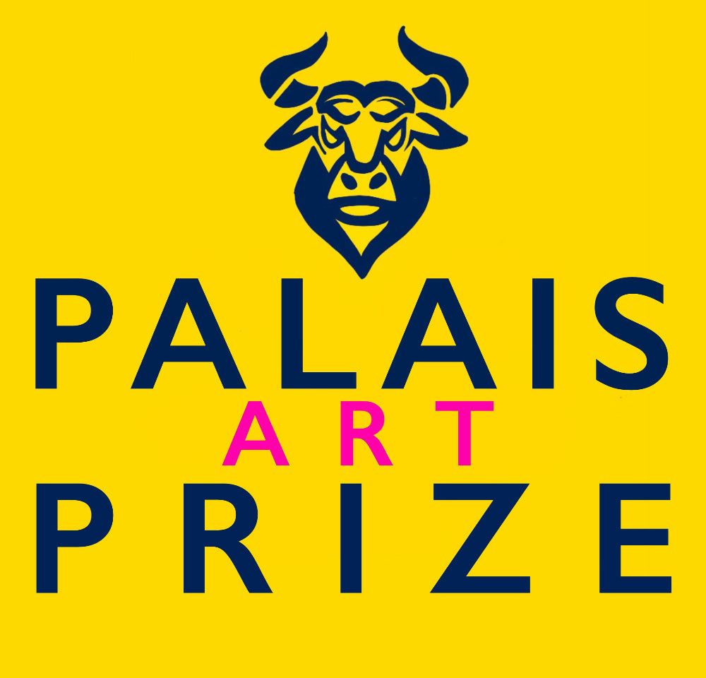 Palais Art Prize logo with a bull symbol on a yellow background